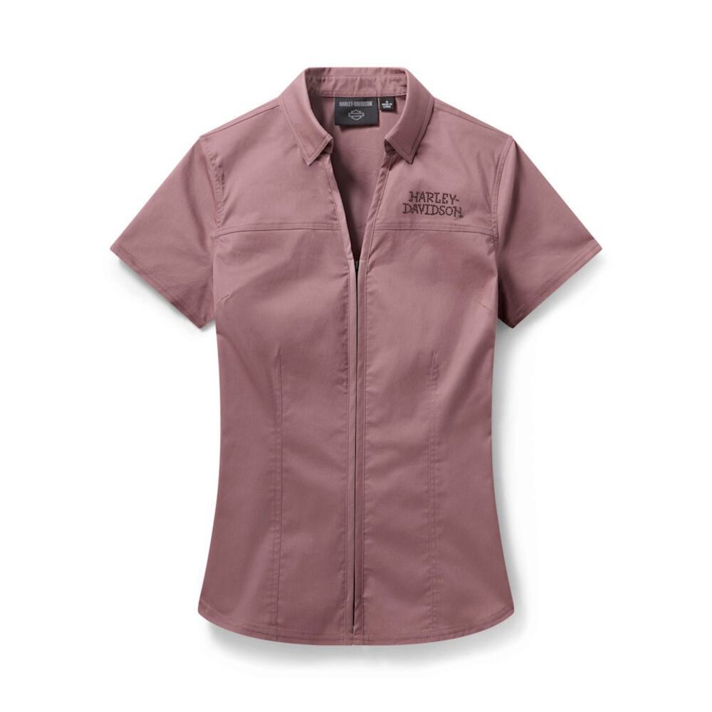 NWT Harley Davidson Women's Willie G Bling Garage Shirt in Nostalgia Rose Medium